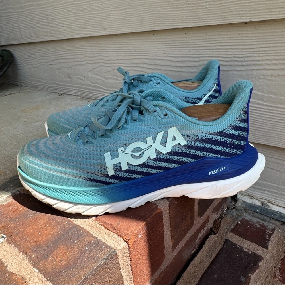 Hoka Teal and Navy Athletic Shoes